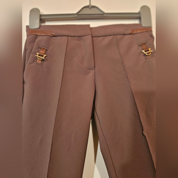 MASSIMO DUTTI | Pants with leather details on the waist and pockets. Sz 2 - Picture 2 of 8